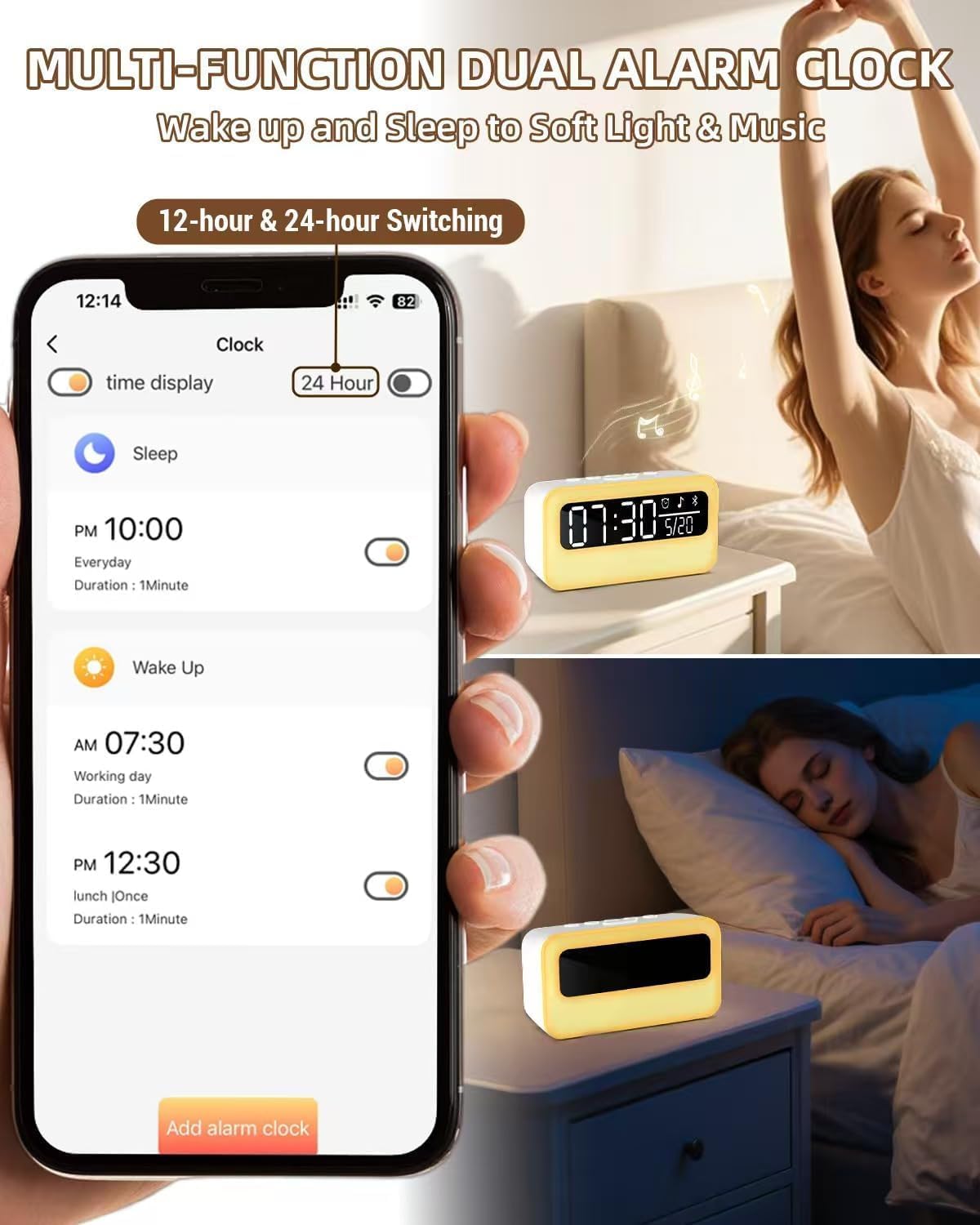 4-IN-1 LED Night Light for Kids Adult, White Noise Sound Machine with 24 Soothing Sounds, Portable Rechargeable Adjustable Night Light…