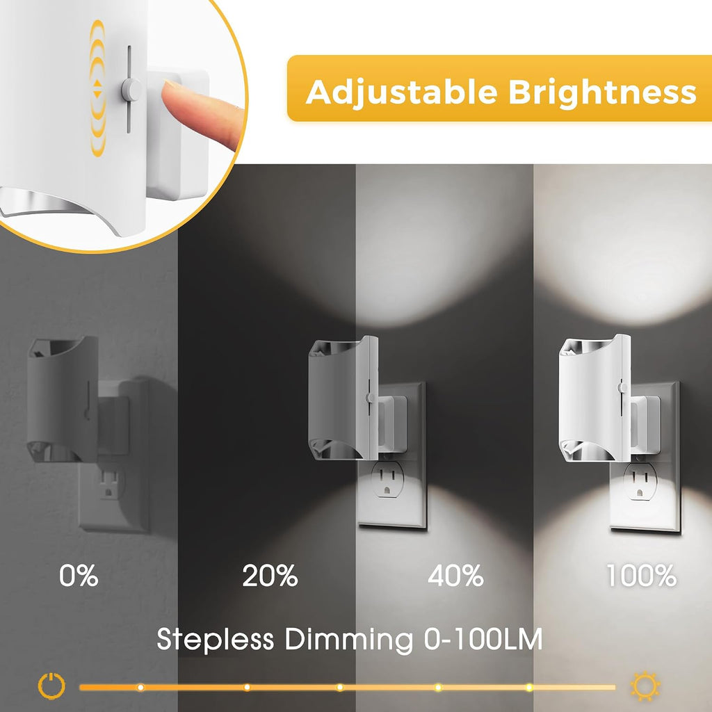 L LOHAS LED Night Light, Night Lights Plug into Wall, 5000K Daylight White, Dimmable Night Light 0-100LM with Light Sensor, Plug in Night…