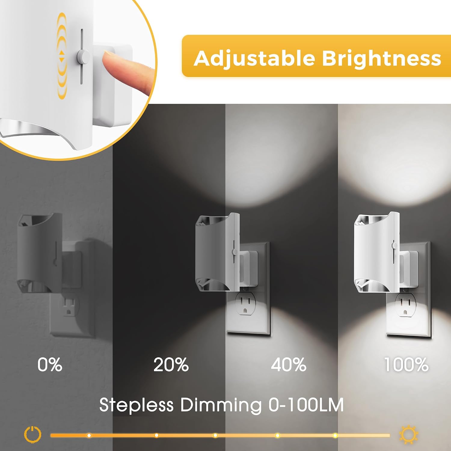 L LOHAS LED Night Light, Night Lights Plug into Wall, 5000K Daylight White, Dimmable Night Light 0-100LM with Light Sensor, Plug in Night…