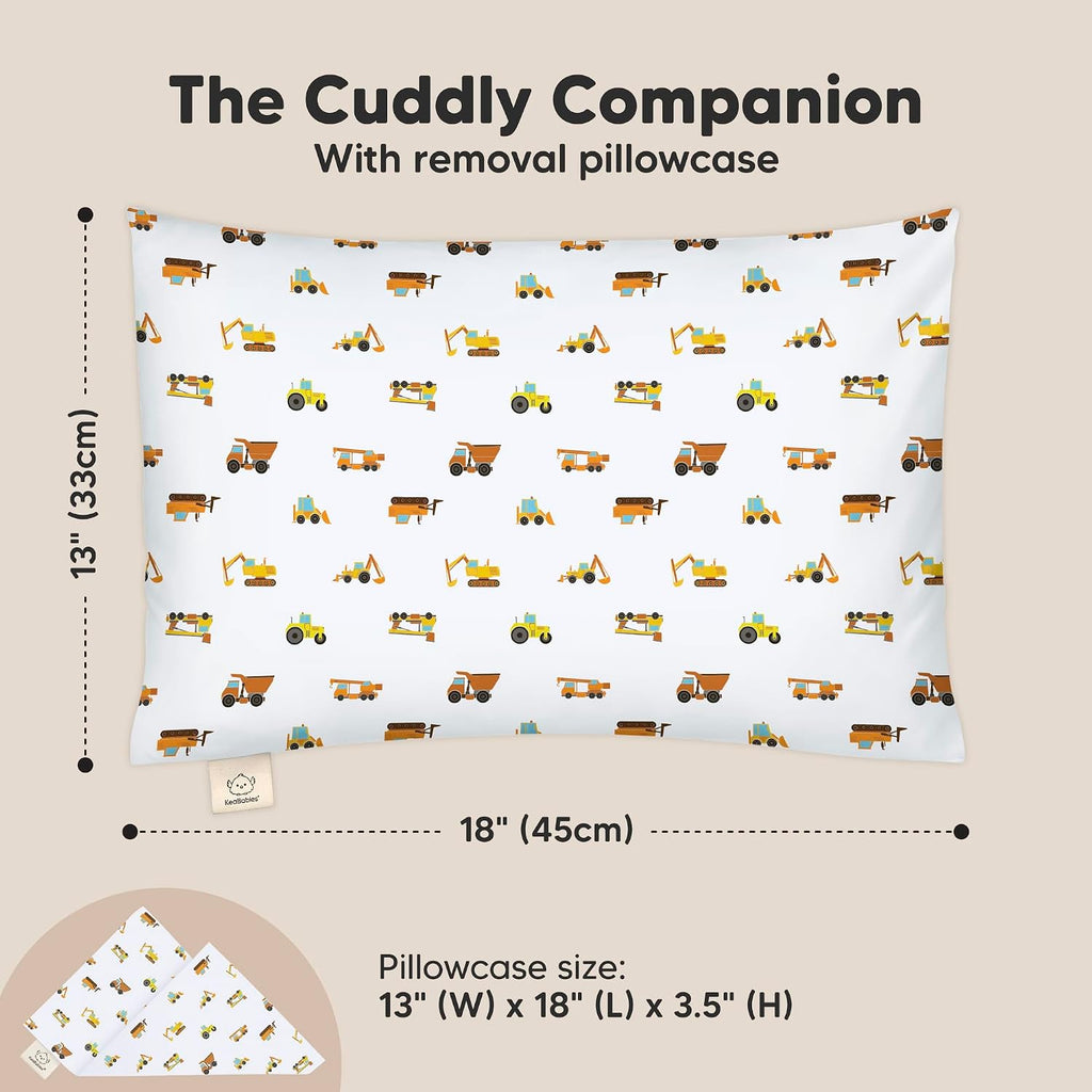 KeaBabies Toddler Pillow with Pillowcase - 13x18 My Little Cuddly Kids Travel Pillows for Sleeping, Nap, Viscose from Bamboo Nursery…