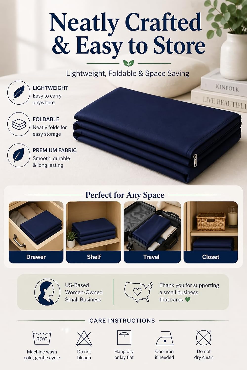 Evolive 100% Rayon Derived from Bamboo Cooling Breathable Body Pillow Cover/Pillowcases 21x54 inches with Hidden Zipper Closure (Navy, 21“X…