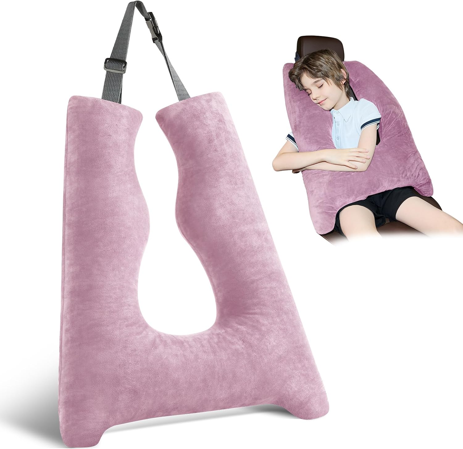 Car Pillow for Kids Travel Pillow with Adjustable Strap, Kids Floor Pillows Cushions for Adults and Children to Support Head and Body…