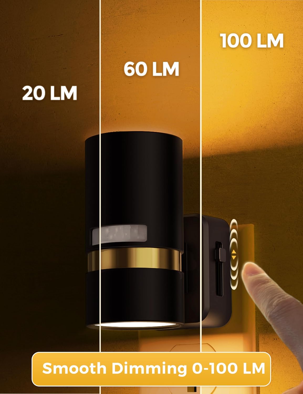 L LOHAS LED Motion Sensor Night Light Plug in, Night Lights Plug into Wall with Adjustable Brightness, 1600K Amber Light, 1W…