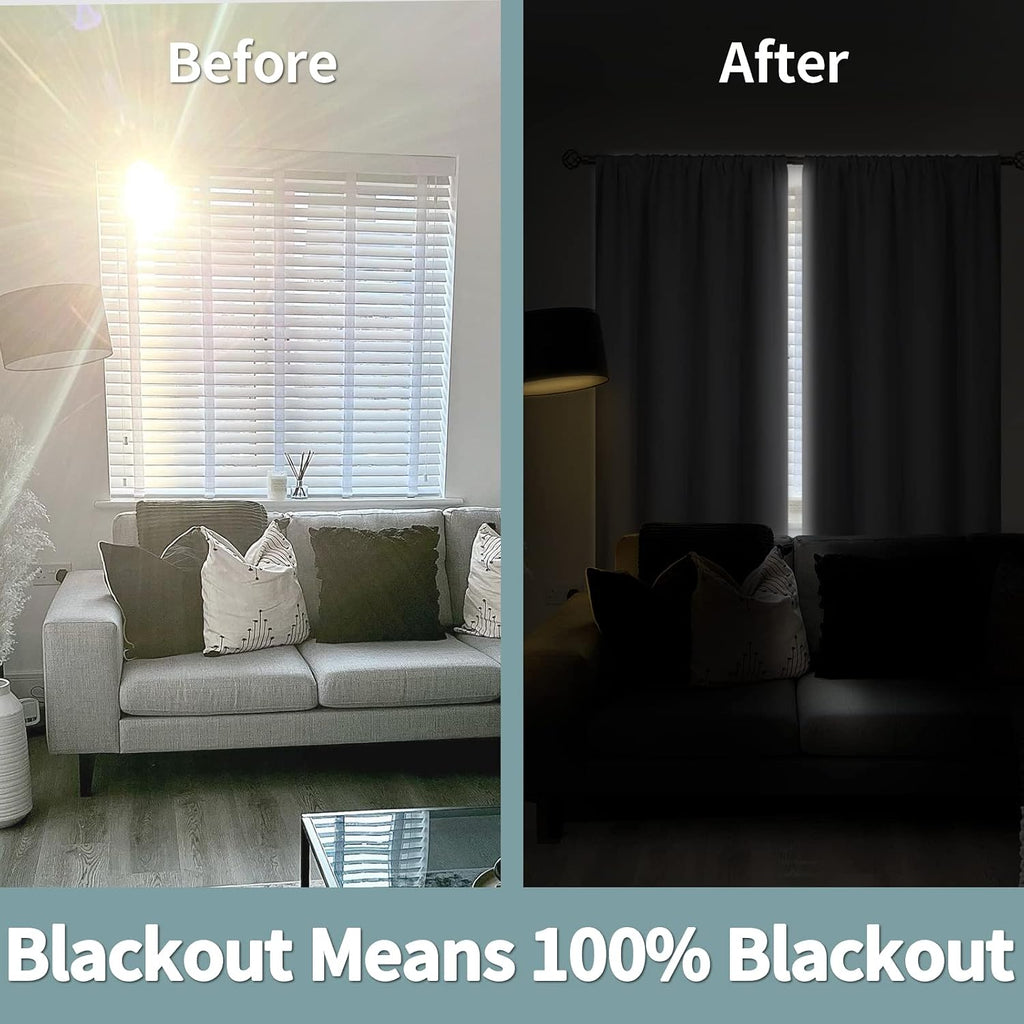 BGment Full Blackout Living Room Curtains, Extra Long Thermal Insulated 100% Room Darkening Noise Cancelling Heavy Window Curtains for…
