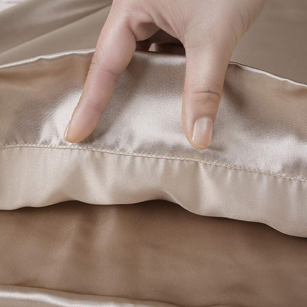 Lcbd Satin Body Pillow Case for Hair and Skin, Taupe Silk Satin Body Pillowcase Cover, 20x54 Body Cooling Pillow Cover with Envelope Closur…