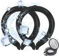 2PCS Neck Cooling Tube with Cold Insulated Bag, Reusable Ice Neck Ring Wearable Body Cooling Products for Summer Heat (Black*2)