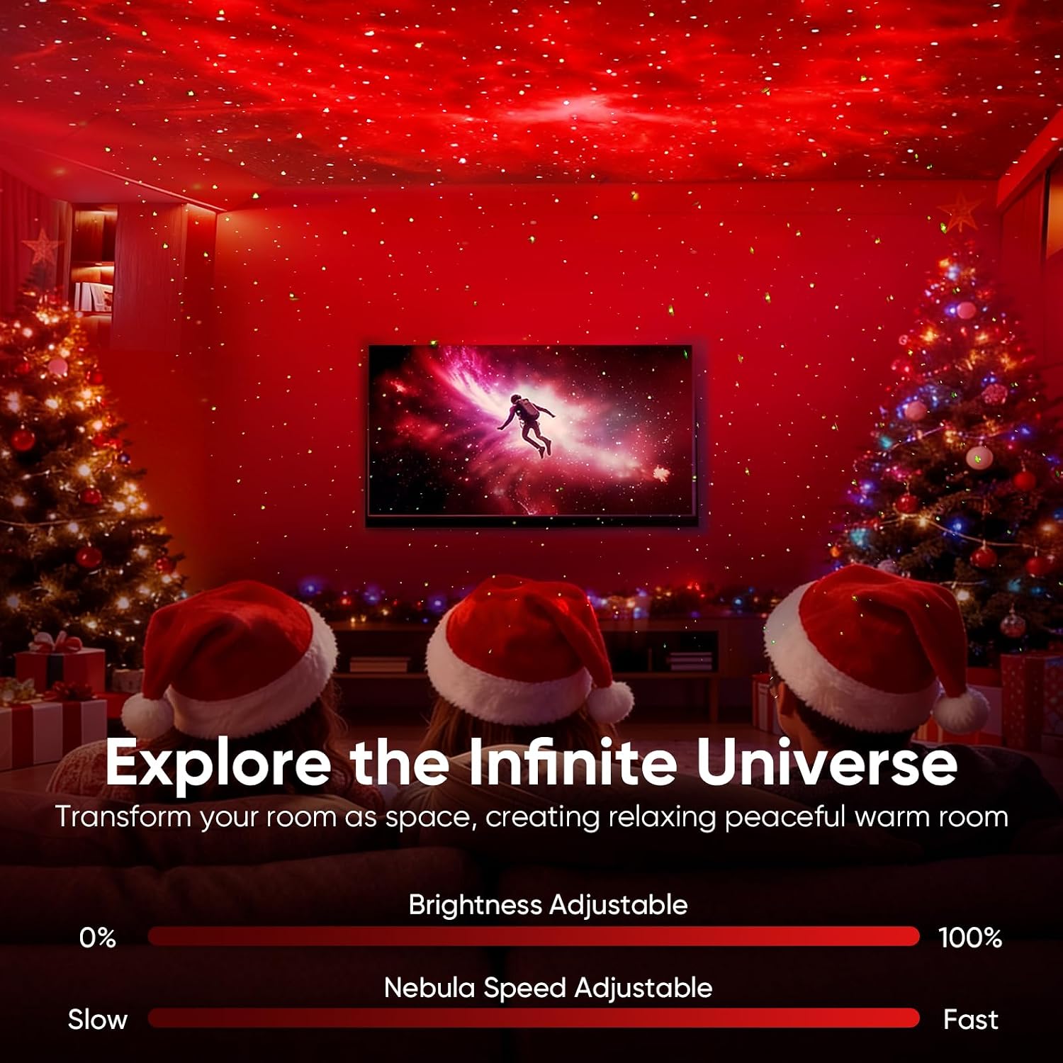 Star Projector Galaxy Night Light Projector, Astronaut Space Projector Starry Nebula Ceiling LED Lamp Light Projector Show for Party…