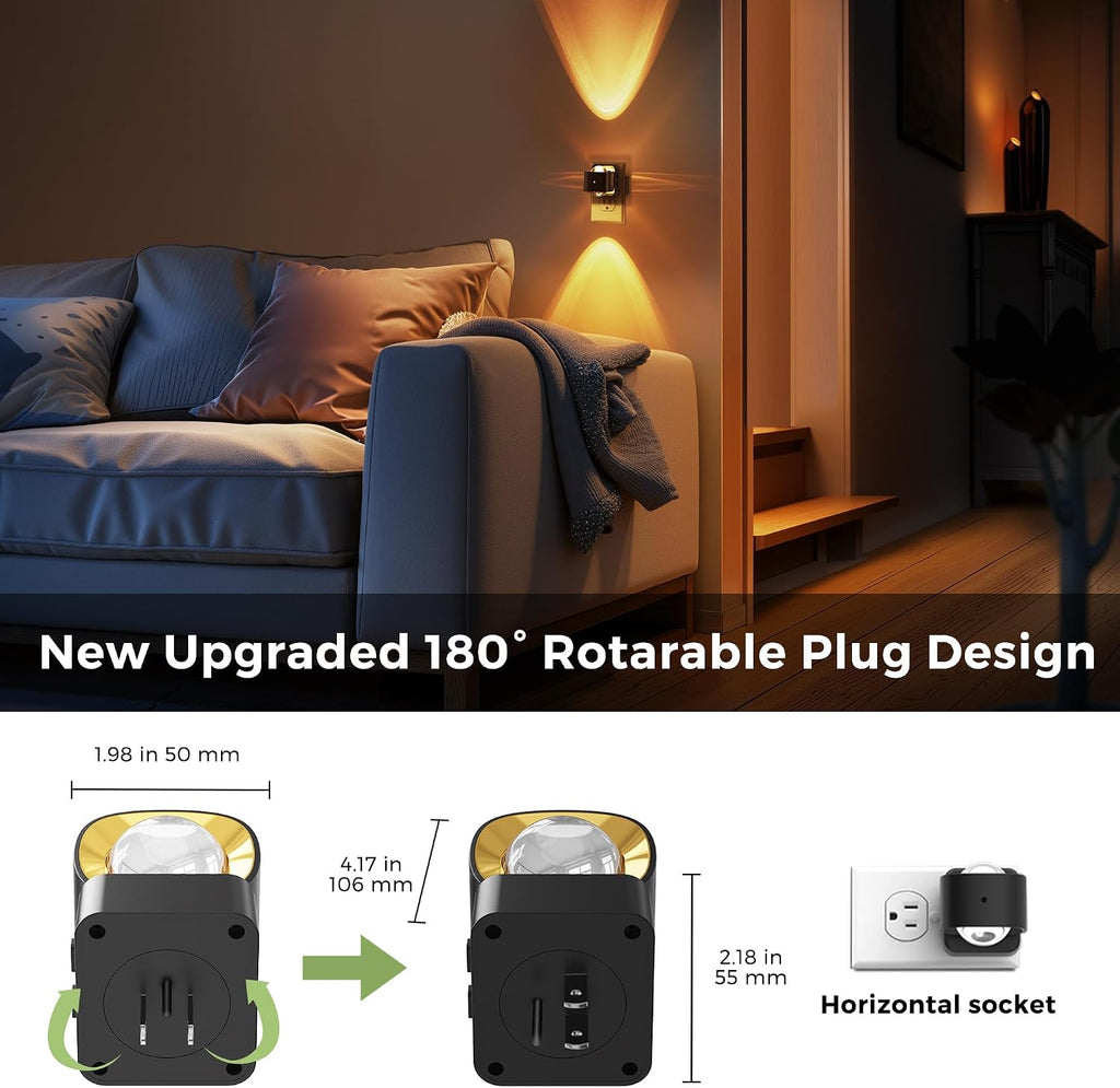 L LOHAS LED Night Light Projector, Night Lights Plug into Wall, 2000K/3000K/5000K Adjustable Color Temperature Nightlight, Rotating…
