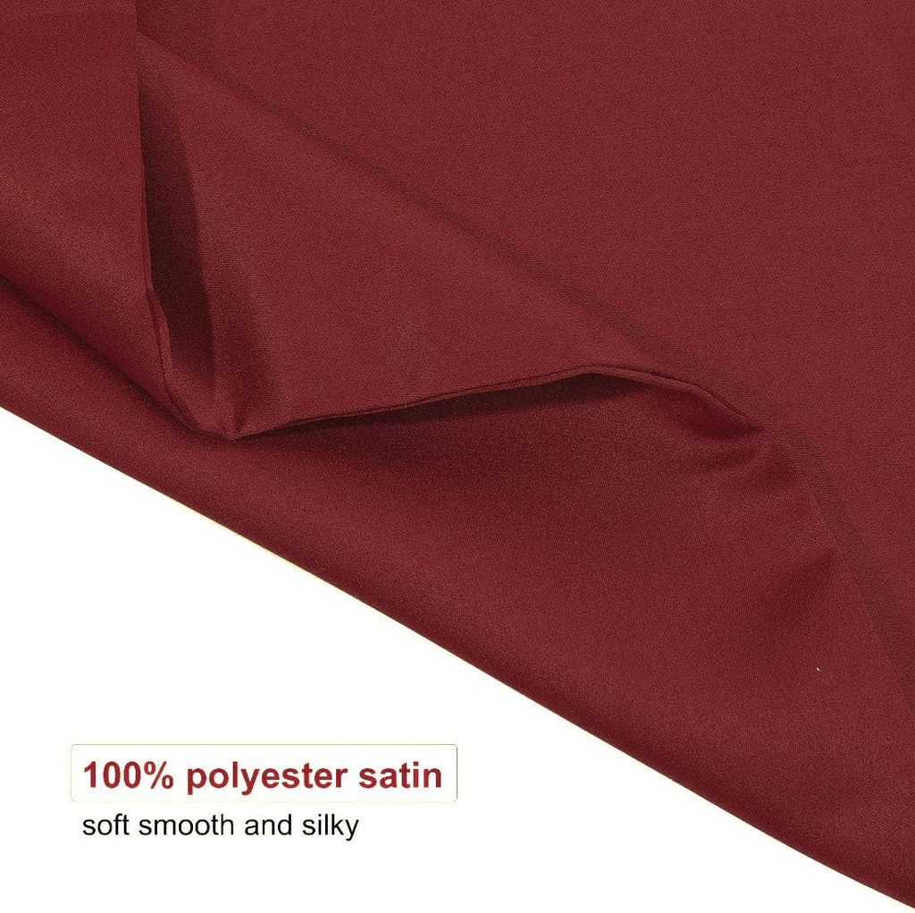 uxcell Queen Satin Pillowcase with Zipper, Super Soft and Luxury, Silky Pillow Cases Covers Set of 2, 21"x31", Red