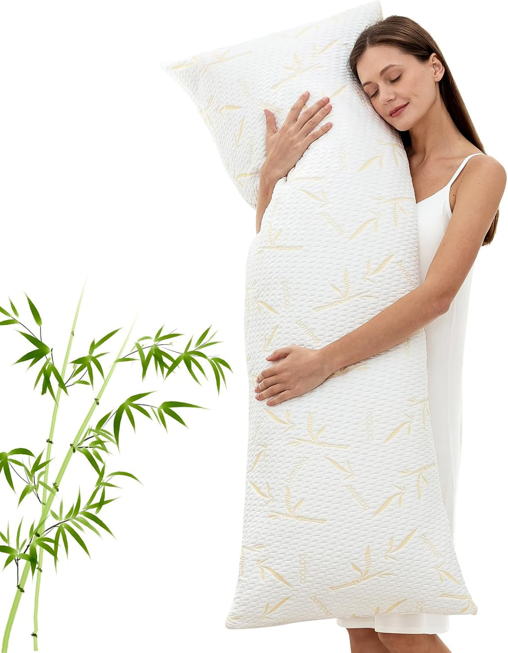 Primesoft Full Body Pillow with Removable Pillowcase for Adults,(Memory Foam Filling)(Long Pillow for Side Sleepers) (Fluffy and…