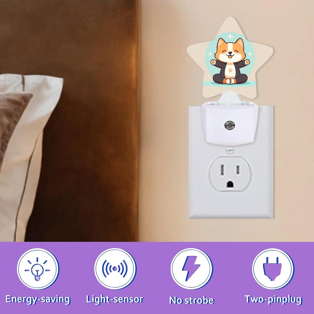 Cute Corgi Dog Night Light for Kids, Cartoon Animal Night Lights Plug Into Wall, Lightweight Dusk to Dawn Light Sensor Warm Nightlights…