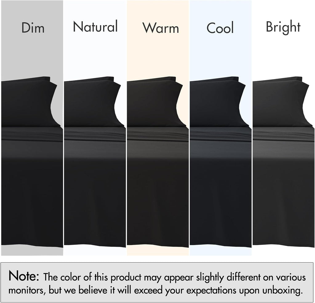 Ruvanti 100% Cotton Percale Sheets Full Size – Crisp Cooling Bed Sheets for Hot Sleepers, Deep Pocket 16”, Soft Breathable & Durable Hotel-…