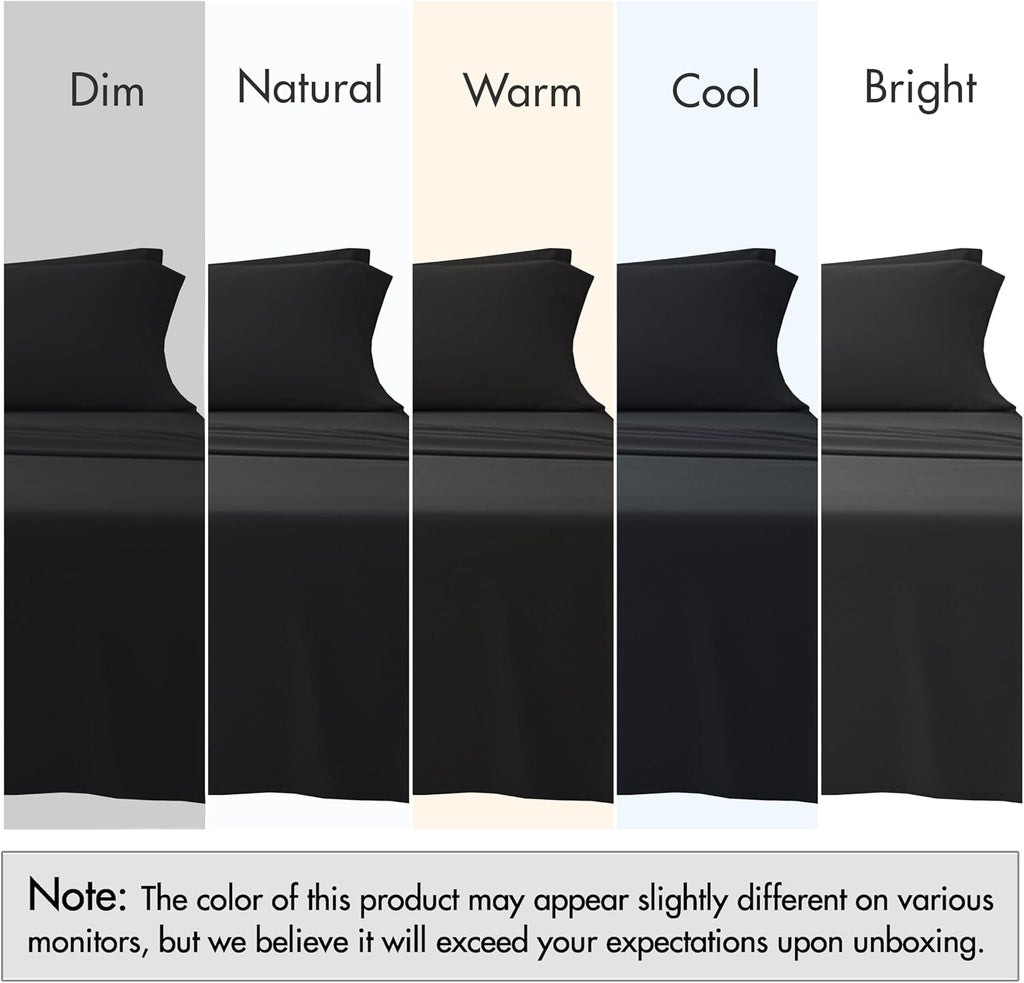 Ruvanti 100% Cotton Percale Sheets Queen Size – Crisp Cooling Bed Sheets for Hot Sleepers, Deep Pocket 16”, Soft Breathable & Durable Hotel…