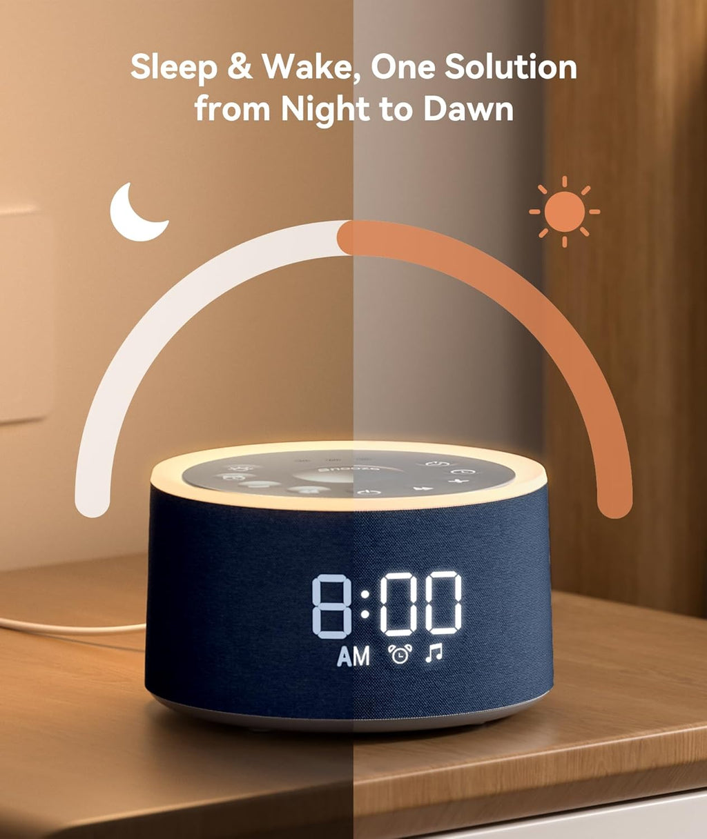 Dreamegg D1+ Sound Machine & Alarm Clock - Sound Machine for Sleep, White Noise Machine with 29 Soothing Sounds, Night Light, 0-100%…