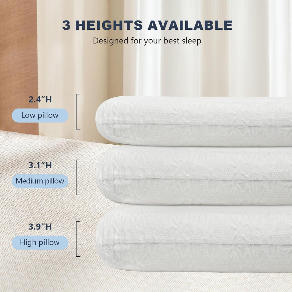 Unimatta White Velvet Bed Pillows for Sleeping 2 Pack - 27.6x15.7x2.4 Inch Gel Infused Memory Foam Queen Size Pillow with Jacquard Cover -…