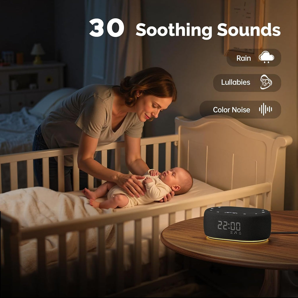 1Mii White Noise Sound Machine with Alarm Clock, Sound Machine for Sleep for Adults Baby, 30 Soothing Sounds, Smart App Controlled…