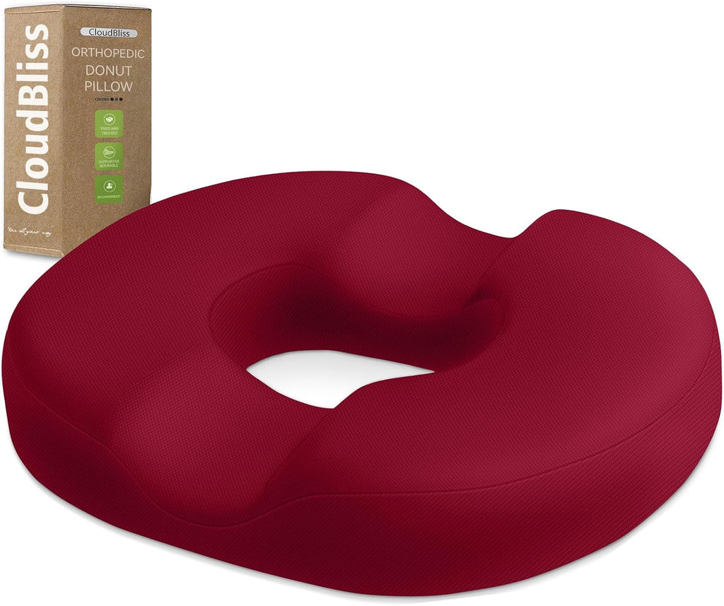 CloudBliss Donut Pillow Seat Cushion Chair Pad for Tailbone and Hemorrhoids, Memory Foam Seat Chair Cushion for Men and Women for Home & Of…