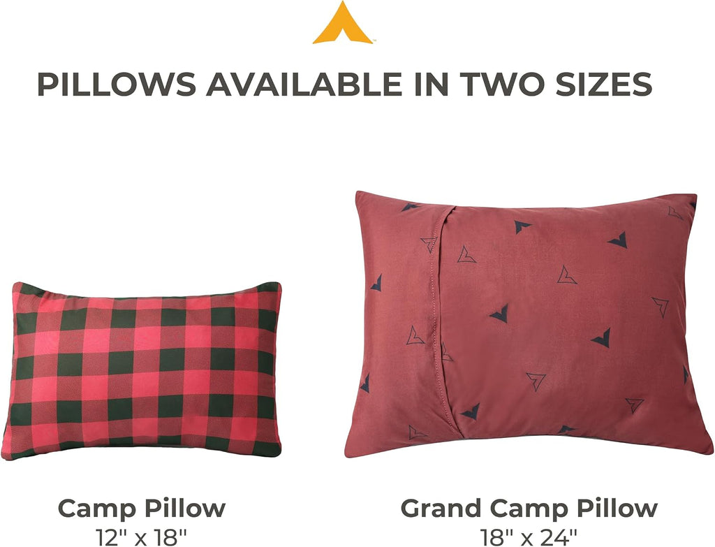Teton Sports Camp Pillow; Great for Travel, Camping and Backpacking; Washable, Fox Plaid
