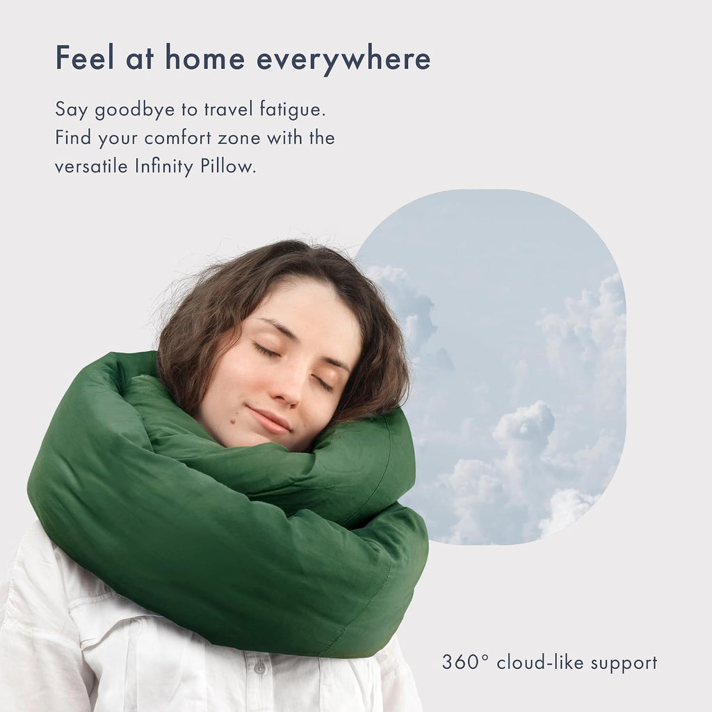 Huzi Infinity Pillow - Travel Neck Pillow - Versatile Soft 360 Support Scarf - Machine Washable - Home Travel Flight Road Trips Airplane…