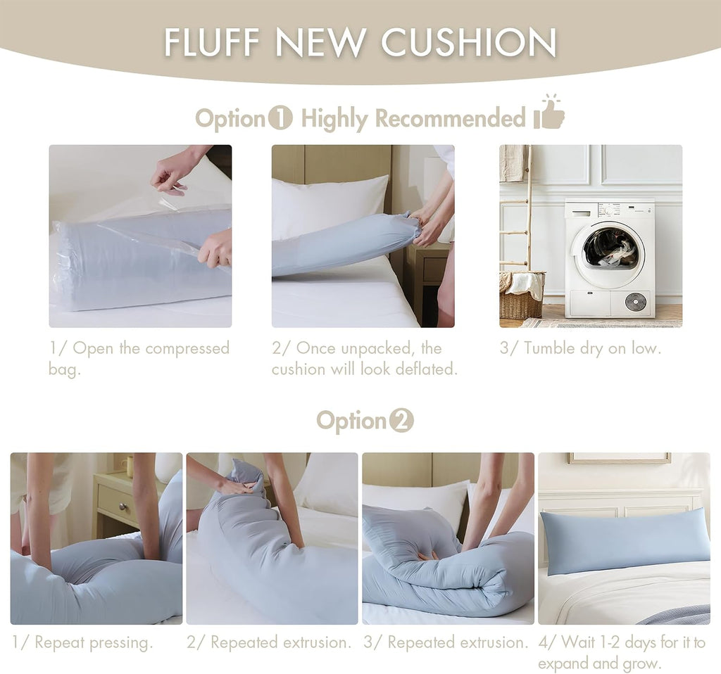 Madisonpark Madison Park Cooling Body Pillow for Side Sleepers & Hot Sleepers, 20"x54" Full Body Pillow with Memory Foam Fill, Pregnancy &…