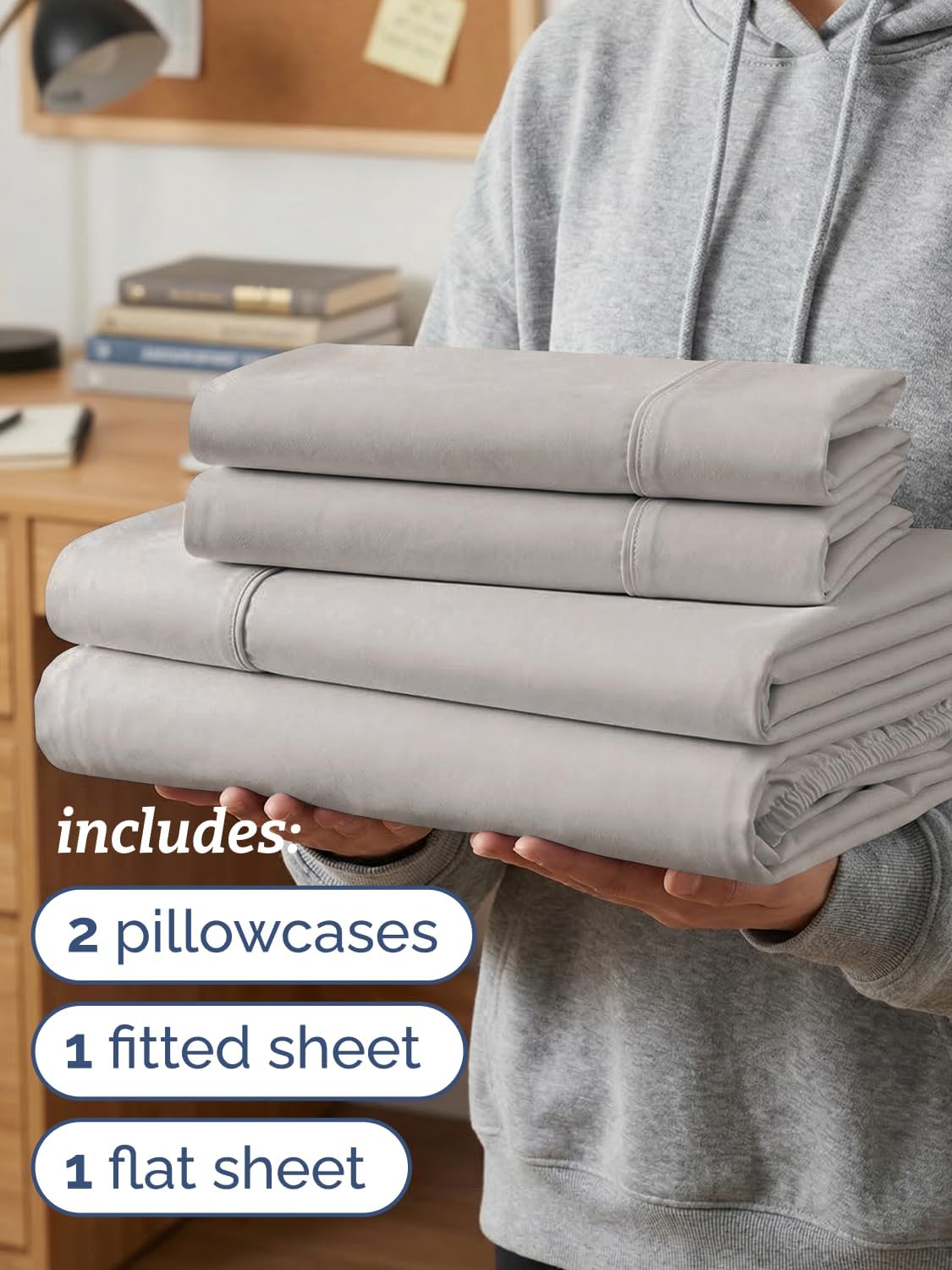 Twin XL 4 Piece Sheet Set - Comfy, Breathable & Cooling - Soft Hotel Luxury Bedding for Women, Men, Kids, Teens and Children - 1 Flat & 1…