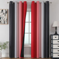 Estelartextiler Estelar Textiler Black and Red Ombre Blackout Curtains 90 Inches Long 2 Panels Set, Thermal Insulated Gradient Drapes for B…