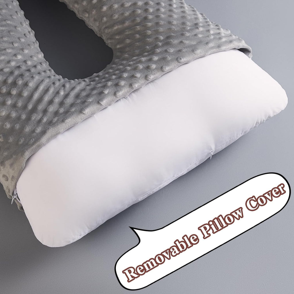 Travel Pillow for Kids Adult in Car - Pillow for Car Sleeping Ultra Large U Shaped with Removable Soft Cover Support Fix Neck and Body…
