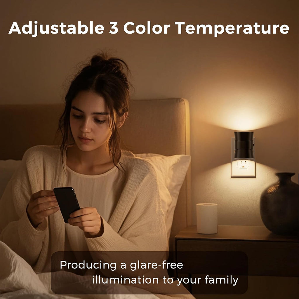 L LOHAS LED Dimmable Night Light, 3CCT Adjustable Color & Brightness, Night Lights Plug into Wall, Versatile for Living Room, Kitchen…