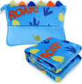 VigorSpring 3 in 1 Travel Pillow and Blanket Set for Kids, Soft Travel Blanket Airplane Campact with Bag, Pillow Blanket for Boys with a Pock…