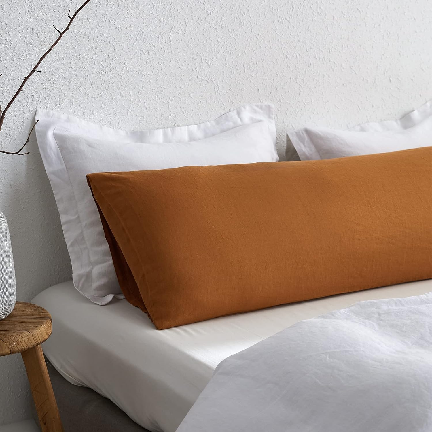 Simple&Opulence Body Pillow Cover 20" x 54",100% Pure Linen, Ultra Soft and Breathable, Body Pillowcase with Envelope Closur…