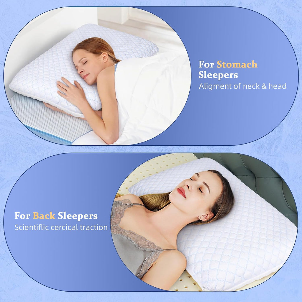 SofGlowlycomforteveryday SofGlowly Ultra Thin Flat Pillows for Sleeping, Cooling Memory Foam Pillow 2.75 inch Height Ultra Thin Pillow,…