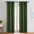 NICETOWN Dark Green Blackout Cafe Satin Curtains for Small Windows, 42" Wide by 84" Long, 2 Panels, Grommet Noise Reducing Faux Silk…