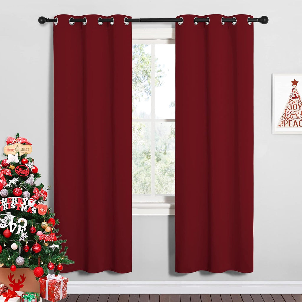 NICETOWN Christmas Window Curtains Blackout Drapes, Thermal Insulated Christmas Decorative Blackout Curtains/Draperies for Laundry Room…
