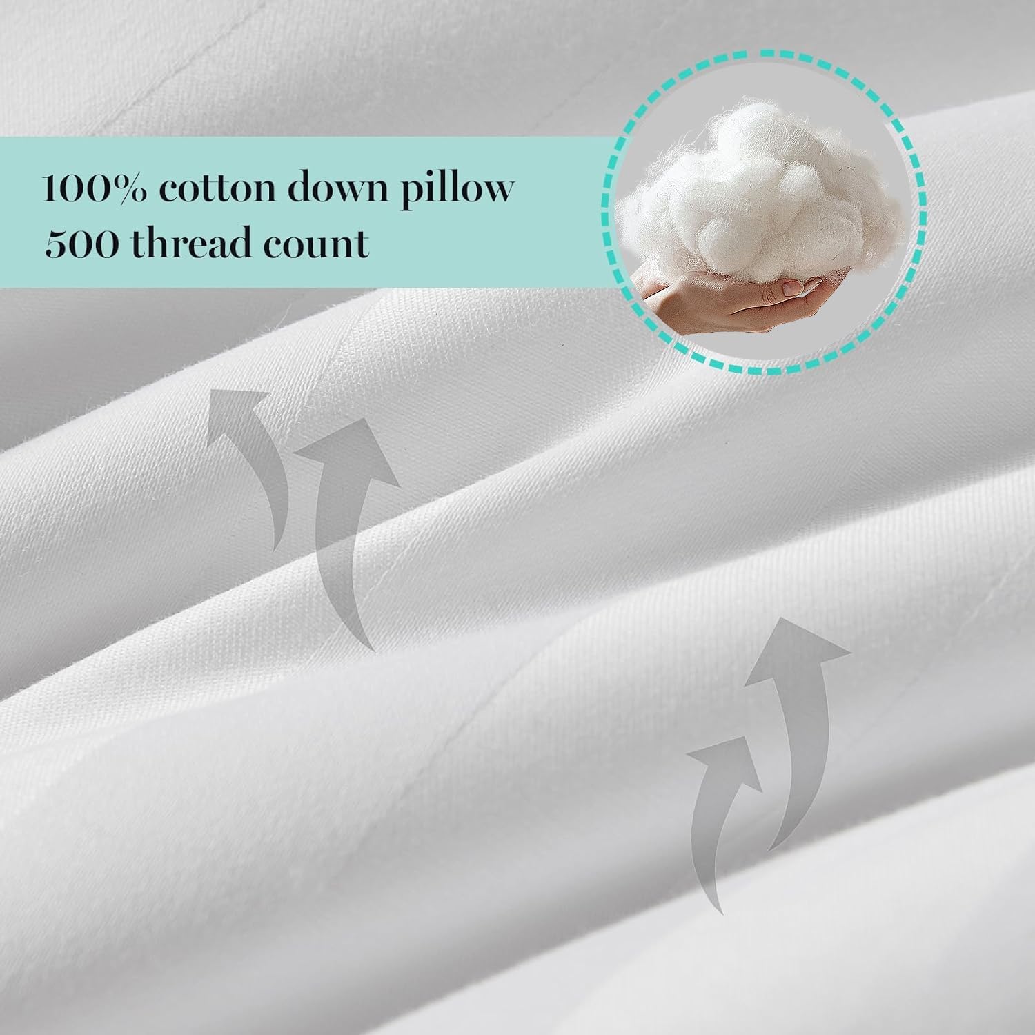 Martha Stewart Hotel Collection Bed Pillows 100% Cotton 500 Thread Count Damask Stripe Embroidered King Size (Pack of 6)