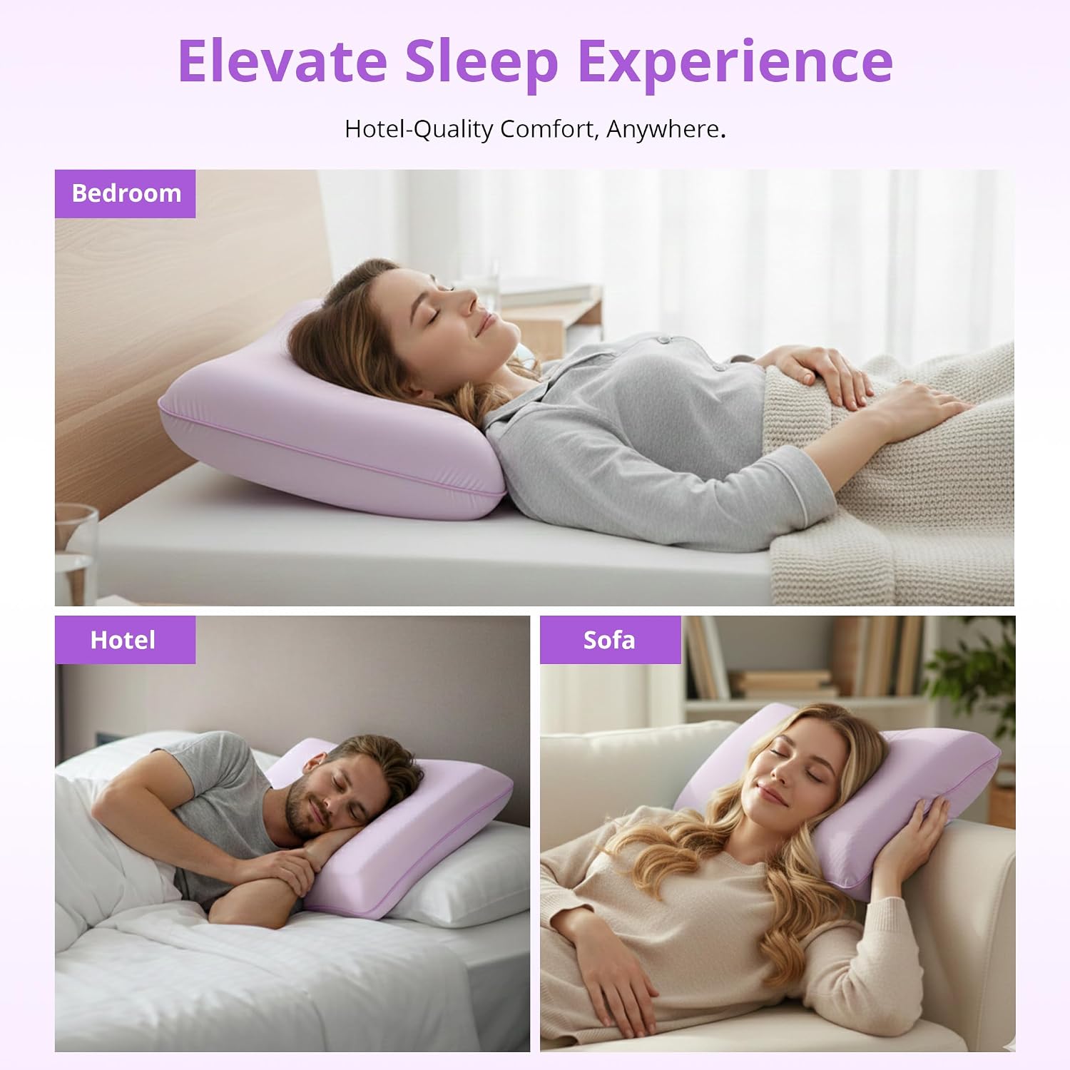 Gelsea Cooling Gel Memory Foam Pillow - Reversible Design, Neck Support for Side, Back, Stomach Sleepers, Standard Size, Removable & Machin…