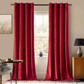 MIULEE Christmas Red Velvet Curtains Elegant Grommet Curtains Thermal Insulated Soundproof Room Darkening Black Out Drapes for Classical…