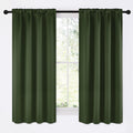 NICETOWN Dark Green Blackout Cafe Satin Curtains for Small Windows, 42" Wide by 63" Long, 2 Panels, Rod Pocket Noise Reducing Faux Silk…