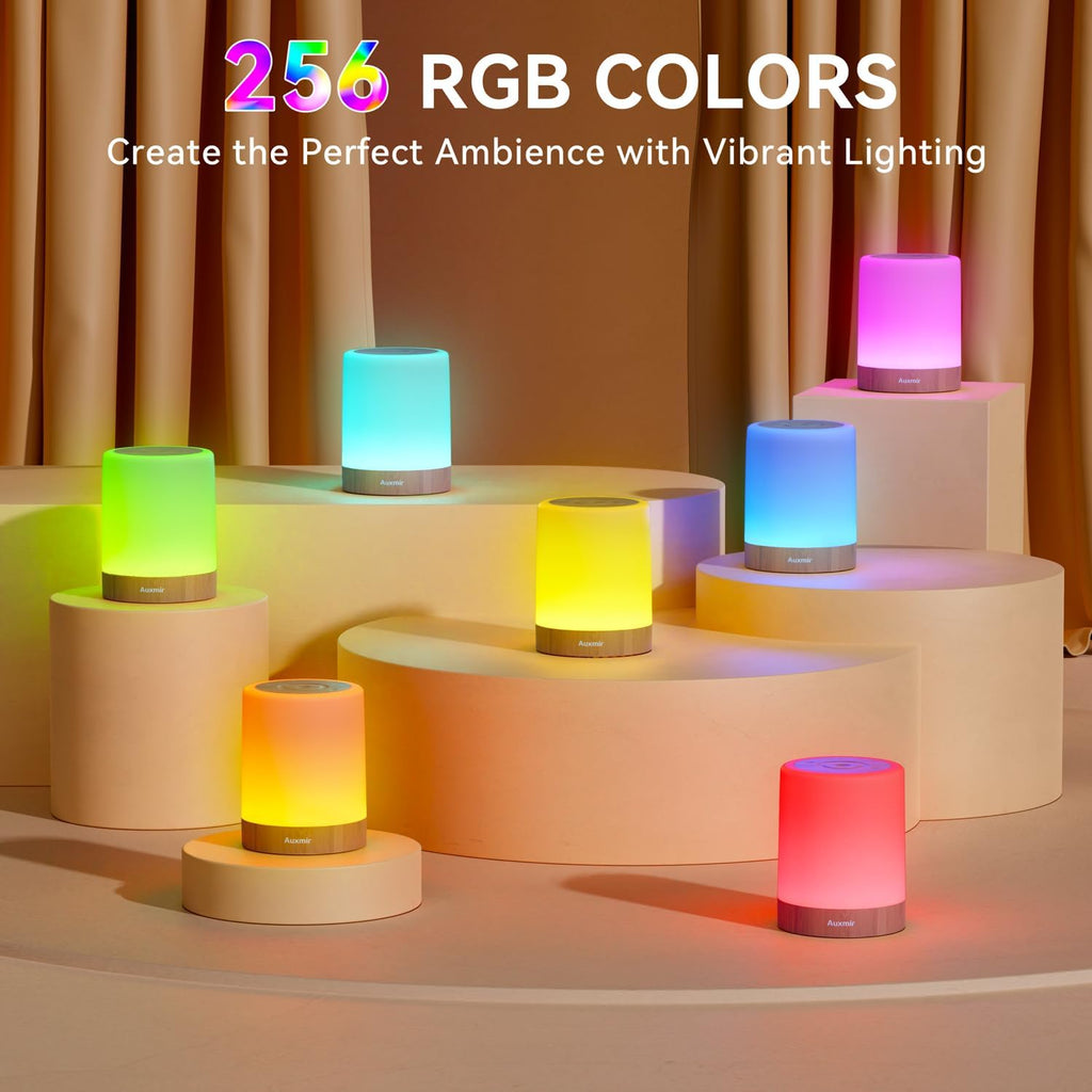Auxmir Nursery Night Light for Baby, Rechargeable Touch Lamp for Breastfeeding & Diaper Changes, 256 RGB Colors 5 Brightness Levels, Timer,…