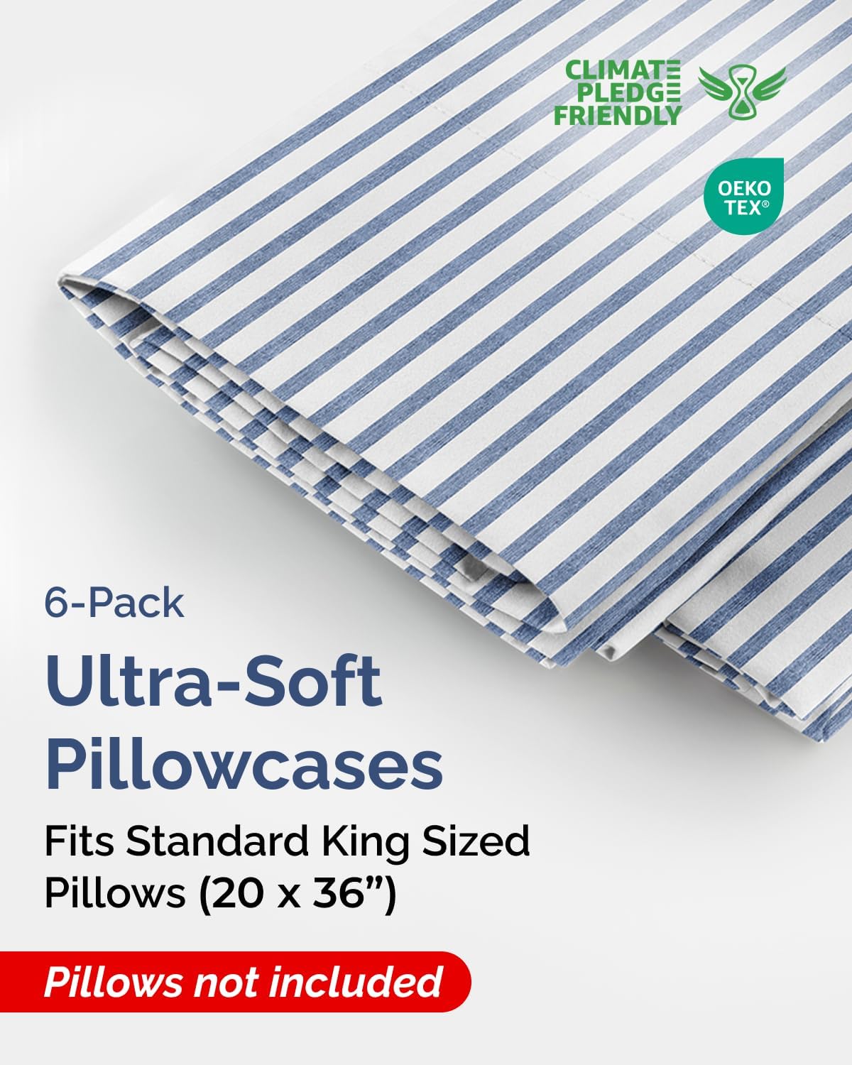 King Standard Pillow Cases Set of 6 - Ultra Soft Hotel Quality Pillowcase Covers - Comfy & Wrinkle Free - Shrink & Fade Resistant…