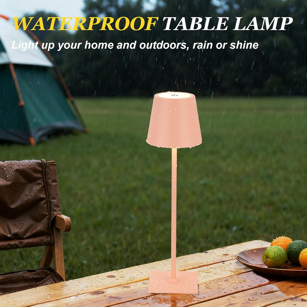 Kakanuo Pink Cordless Rechargeable Table Lamp 5000mAh Battery Operated Lamps, 3 Colors Stepless Dimming Touch Lamp for Living Room…