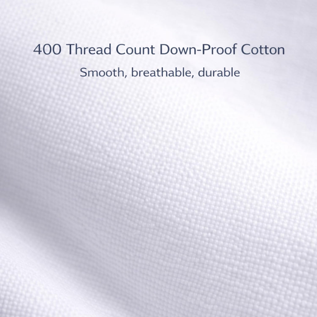 East Coast Bedding 100% White Down Pillow, No Feathers, 600 Fill Power, 400 Thread Count Cotton Shell, Firm Loft, King 20x36, 2 Pack