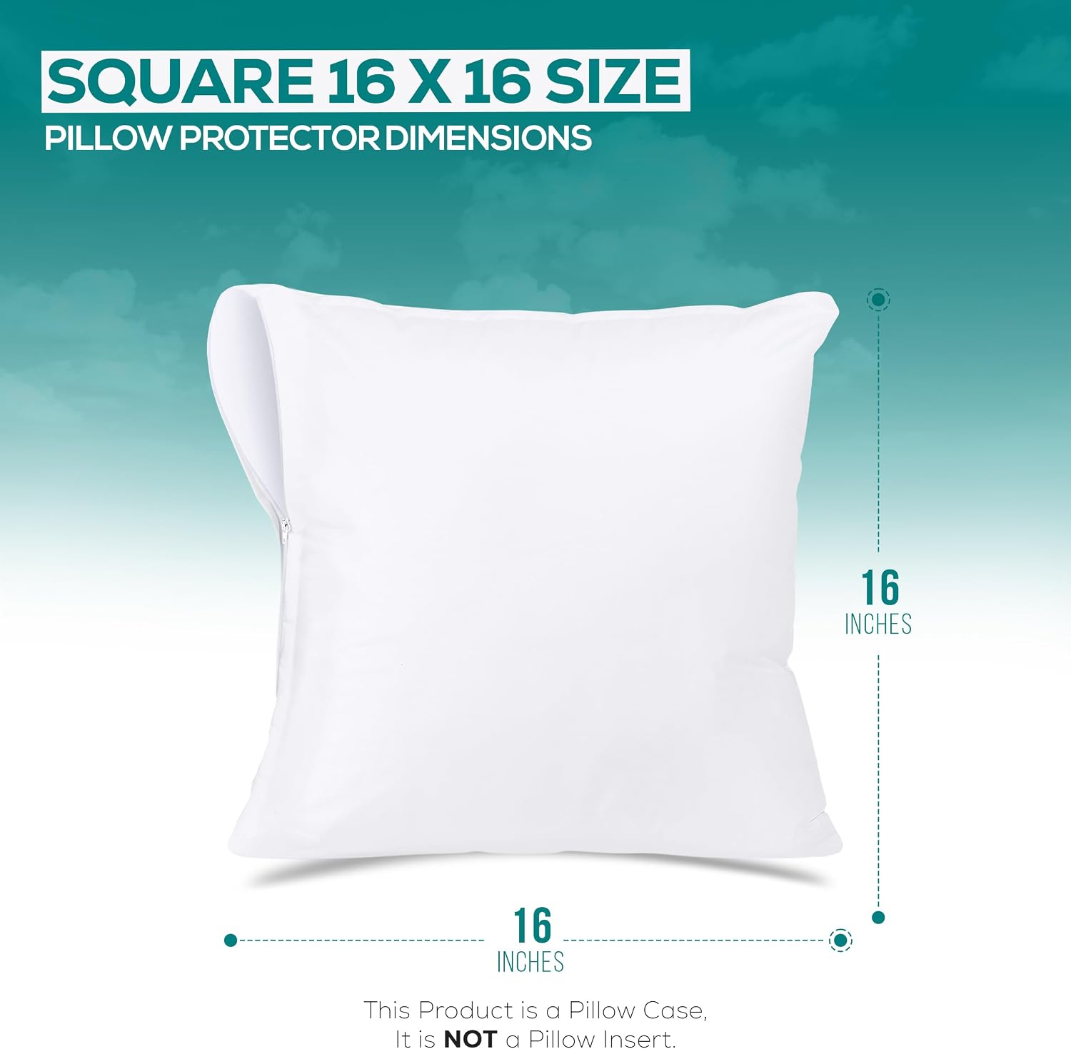 Utopiabedding Utopia Bedding Waterproof Throw Pillow Protectors (No Pillow Inserts) with Zipper 16 x 16 Inches (2 Pack, White), Bed Bug Pro…