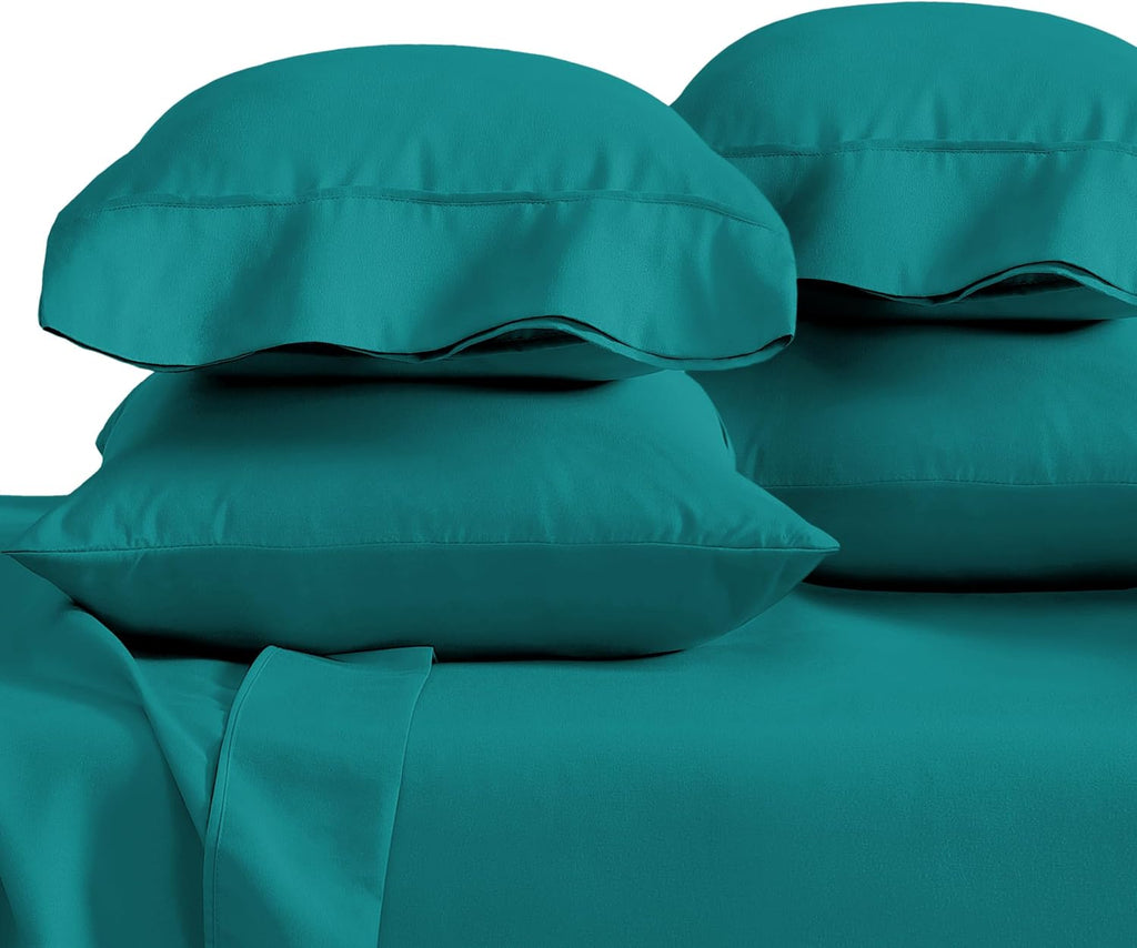 BareHome Bare Home Microfiber Bulk Pillow Cases - Standard/Queen Size Set of 4 - Cooling Pillowcases - Double Brushed - Emerald Pillowcases…