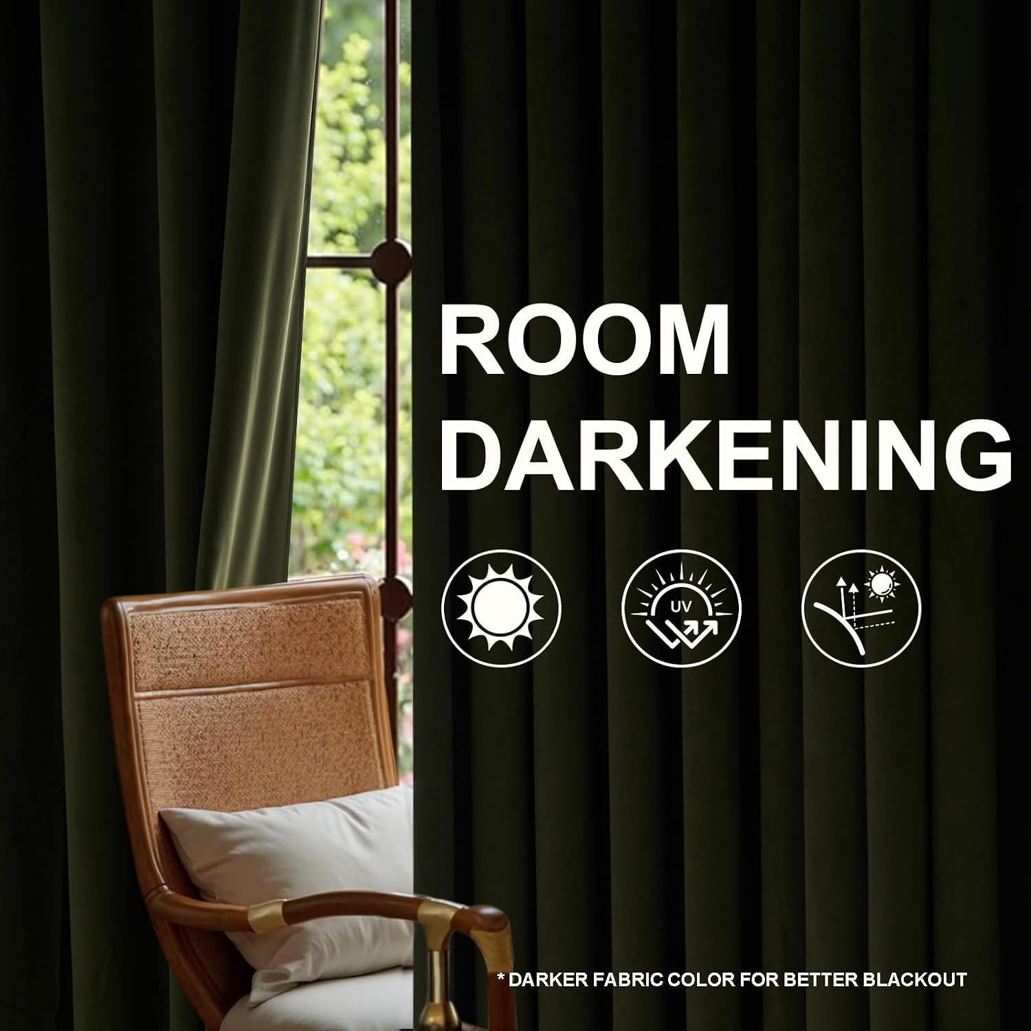 Drapenova 96 inches long Green Velvet Curtains for Living room Bedroom Luxury Vintage Room Darkening Blackout Thermal Insulated Pinc…
