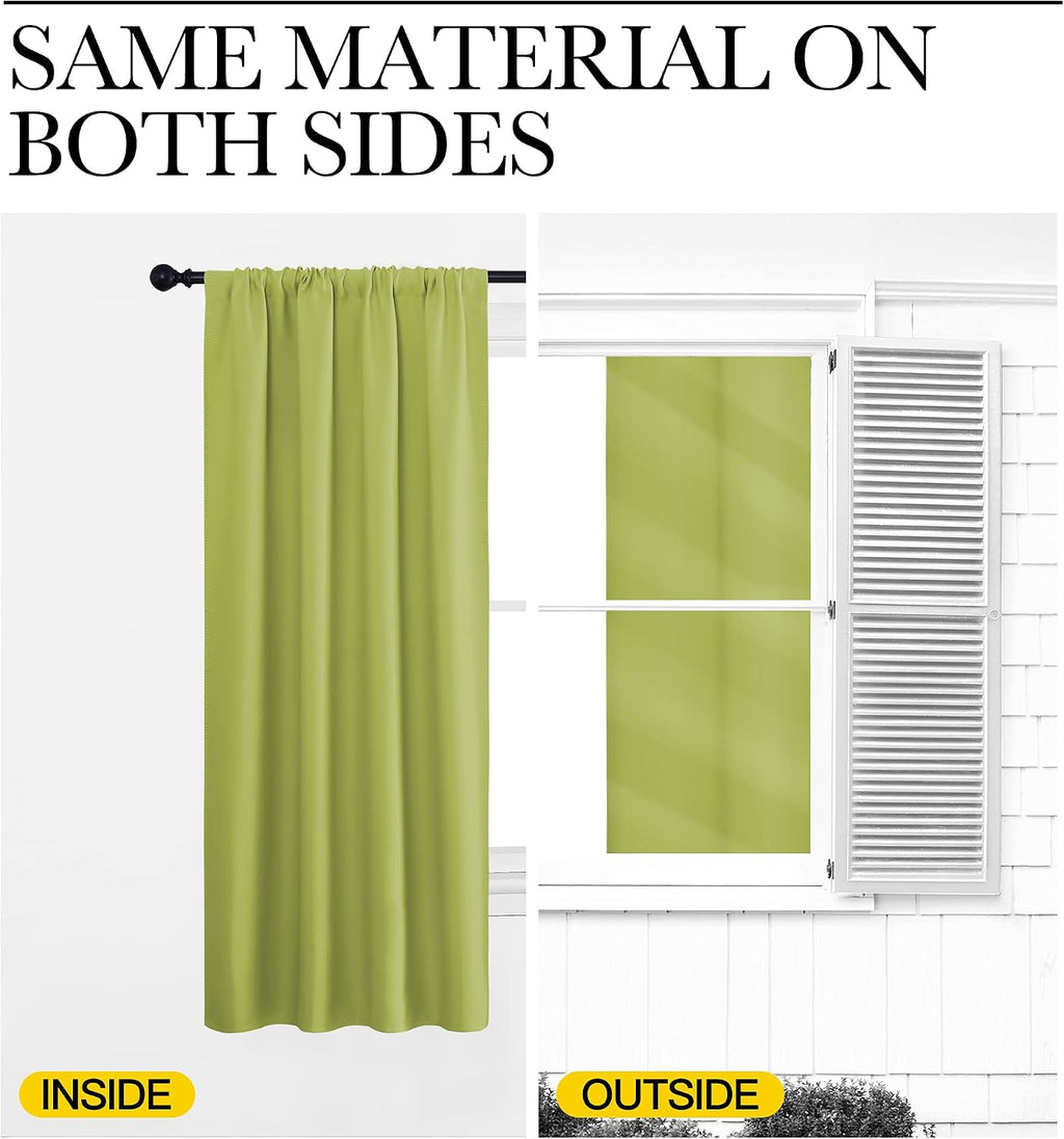 NICETOWN Green Blackout Draperies Curtains - Thermal Insulated Home Decoration Blackout Drapes for Kid's Room (1 Pair, 42 x 63 Inch…