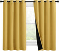 Nicetown 100% Blackout Curtains with Black Liners, Thermal Insulated Full Blackout 2-Layer Lined Drapes, Noise Cancellation Window Draperie…