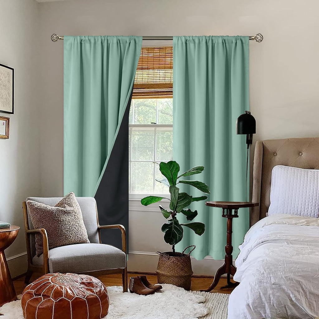 BGment Blackout Curtains for Bedroom with Rod Pocket, Room Darkening Curtains 100% Black-Out LivingRoom Curtains with Thermal Black…