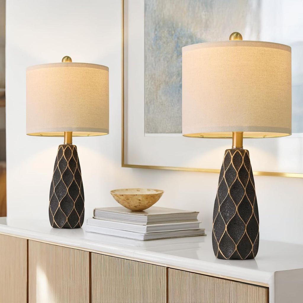 20.75" Small Table Lamps for Living Room Bedroom Lamps Set of 2 Ceramic Modern Boho Bedside Lamps Night Stands Farmhouse Vintage…
