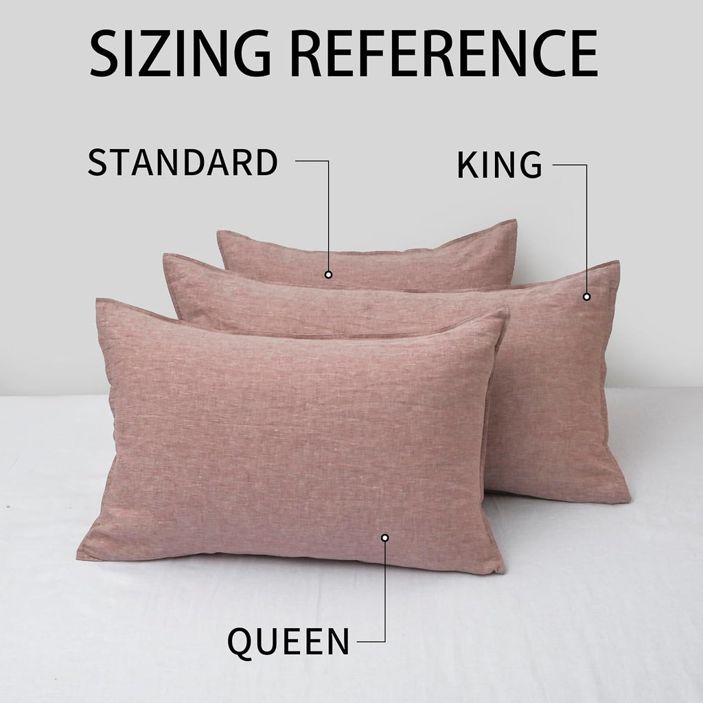 Chuffed Linen Pillow Cases 2 Pack 100% Linen Standard Pillowcases, Breathable and Cooling Washed Pillow Shams with Zipper Closure, 20x26 In…