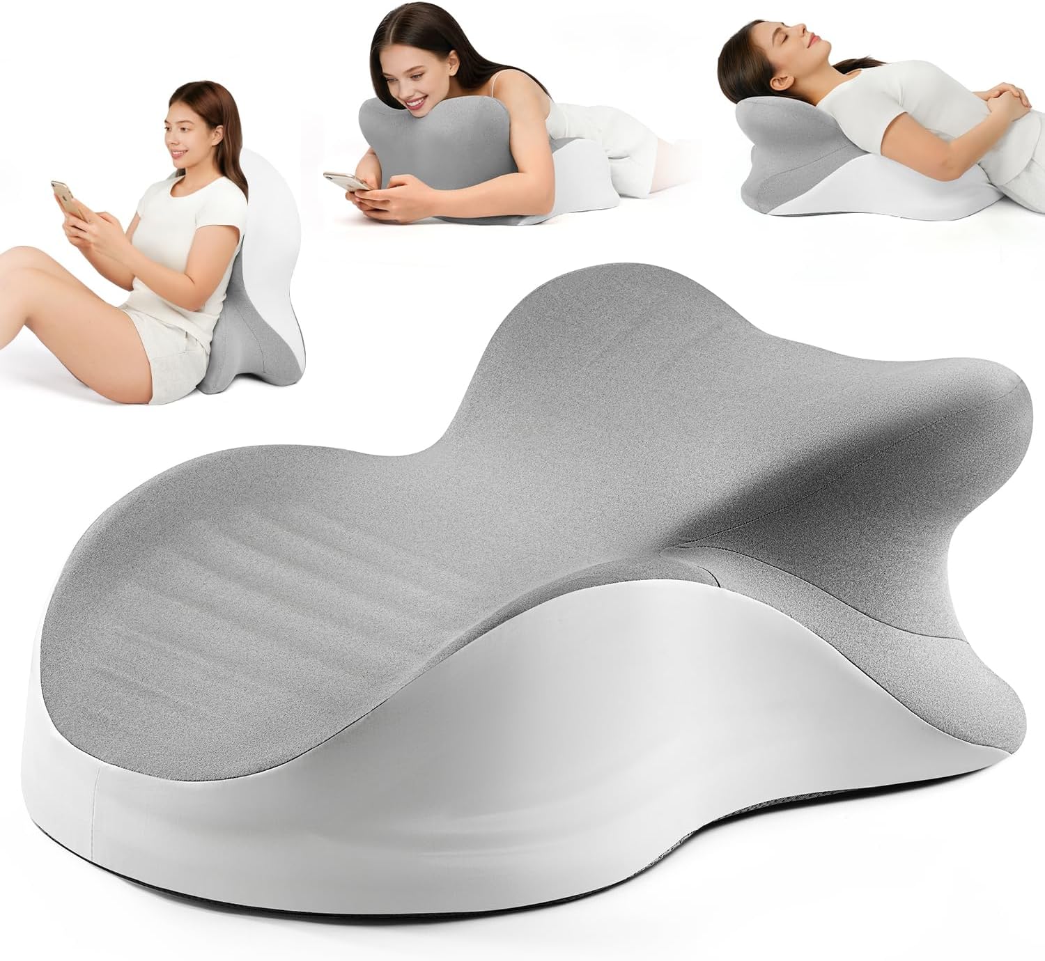 YRuiSofut Memory Foam Ergonomic Wedge Pillow, Reading Pillow for Bed, Headboard Pillow Support for Back Pain, Acid Reflux & Sitting…